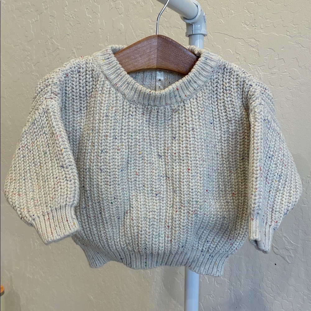 Oat Kids Cream Speckled Knit Sweater